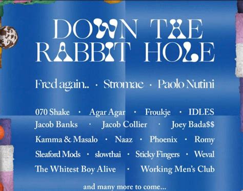 line up down the rabbit hole 2023|down the rabbit hole.